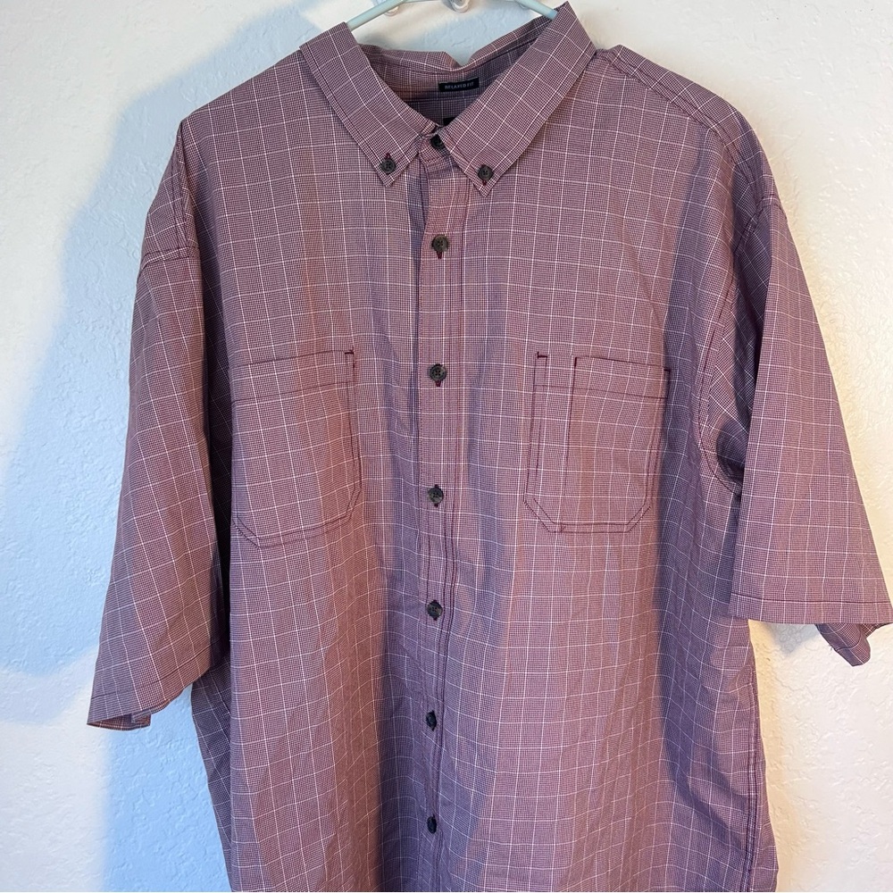 Dickies Relaxed fit XXL Red Striped Pocket Button up